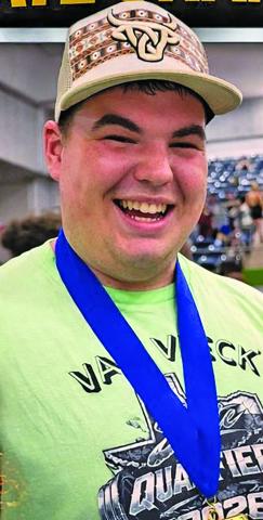 Van Vleck High School Powerlifter Cole Newell was named  state champion at the recent powerlifting state meet. Newell set a new bench record of 615 pounds and a new total weight lifted record of 1,980 pounds. Contributed photo
