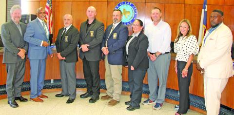 Bay City Police Department personnel were recognized for outstanding work and achievements within the Narcotics Division at council’s June 23 meeting. Narcotics Officers conducted a successful, multi-jurisdictional operation that prevented a significant quantity of fentanyl from reaching the streets of Bay City. Sentinel Photo/Mike Reddell