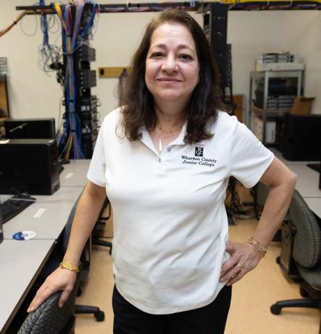 Wharton County Junior College this fall will begin offering an associate's degree and two certificate programs in Artificial Intelligence. Pictured is Dr. Muna Saqer, Program Director of WCJC's Computer Science, IT and Networking programs.  WCJC Photo