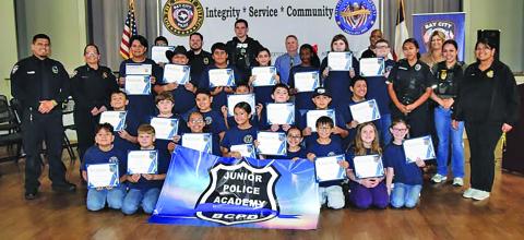 BCPD photo Bay City Police Department announced the recent graduating class from the Junior Police Academy. The Academy’s third class had 23 graduates.