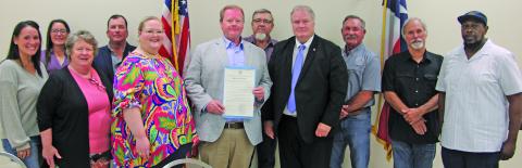 Matagorda County Commissioners Court proclaimed Aug. 2-8, 2026, as National Health Center Week in Matagorda County. Vibrance Health representatives were present for a photo with court members. Sentinel photo Mike Reddell