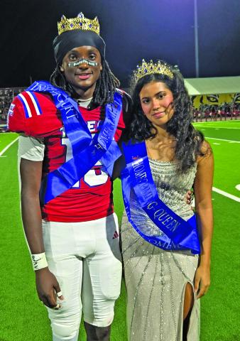 Sentinel Photo/Jessica Shepard 2026 Tidehaven High School Homecoming King Matthew Riddick and Homecoming Queen Naomi Aboytes were crowned at halftime on Sept. 11