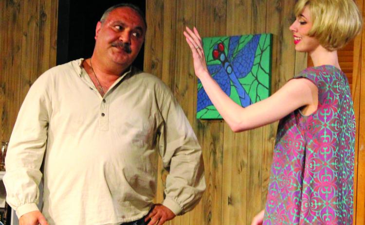 Sentinel photo/Jessica Shepard Community Actors of South Texas (CAST) "The Star-Spangled Girl" cast members Jeff Sabedra and Morgan Watson get into character during a dress rehearsal on Nov. 10. The play has its last run this weekend and tickets are available at cast.booktix.com.