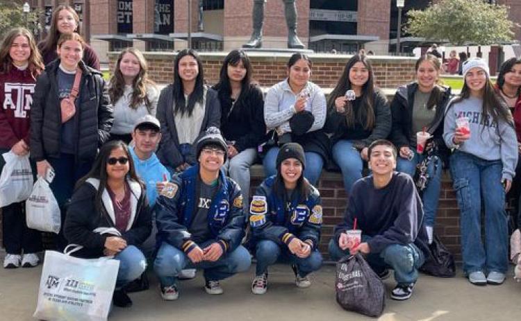 BCISD photo Workforce Industry Training (WIT) travelled to Texas A&M this past Saturday. Here is a picture of our group in front of Kyle Field.  Thank you to our sponsors Mrs. Johnson and Mrs. Lowry for providing this opportunity for our students.