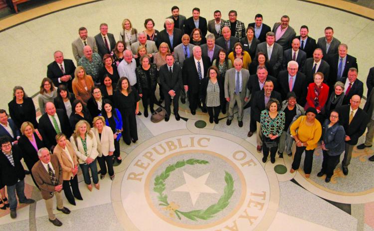 Sentinel Photo/Mike Reddell Matagorda County Day in Austin Tuesday, Feb. 7, featured a tradition for those attending - a group photo in the capitol rotunda.