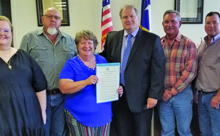 Sentinel Photo/Mike Reddell Commissioners Court approved a proclamation declaring Aug. 6-12 as National Health Center Week. The proclamation notes MEHOP’s 50 years of providing high-quality, and affordable preventive health care. MEHOP representatives were on hand for the proclamation.