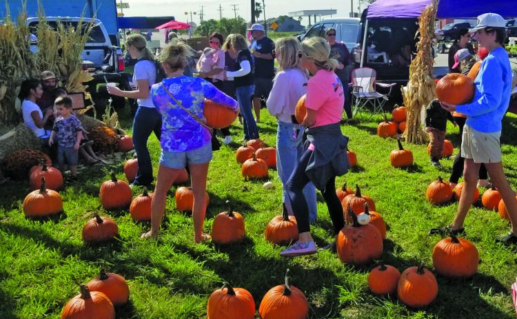 Sentinel Photo/Mike Reddell A pumpkin patch was among the most popular attractions at Matagorda Day Saturday, Oct. 14. There also was the annual parade, fajita contest, children’s activities and live auction. The event supports the Matagorda Volunteer Fire Department.