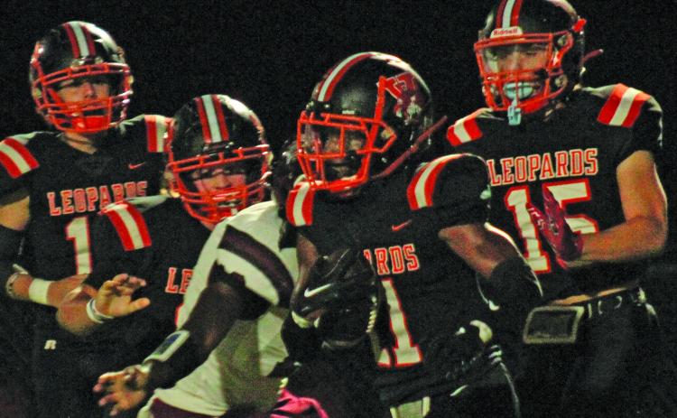 Anna Hernandez photo Van Vleck’s Tylan Robertson (11) keeps the ball moving and makes the extra yards against East Bernard Friday night, Oct. 17.