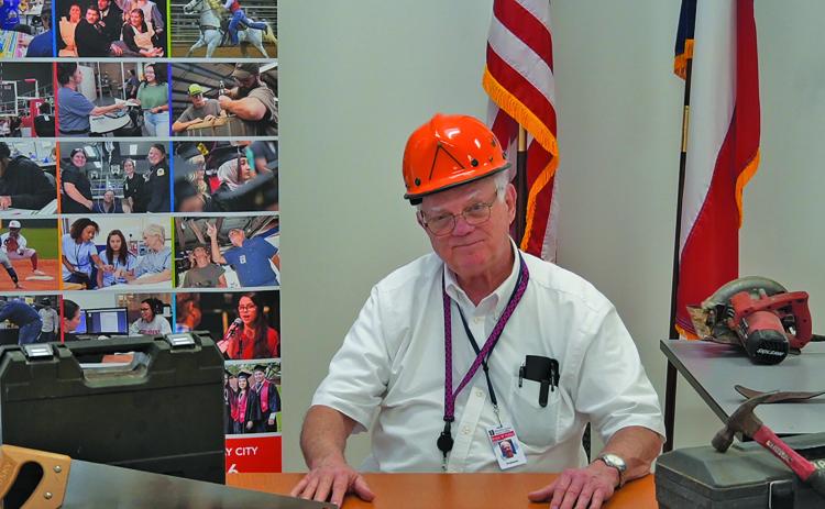 WCJC photo Wharton County Junior College Carpentry Instructor Bruce Holley displays some of the tools students will use in the General Carpentry Level I program. WCJC will launch construction trades training this spring at the Bay City campus.