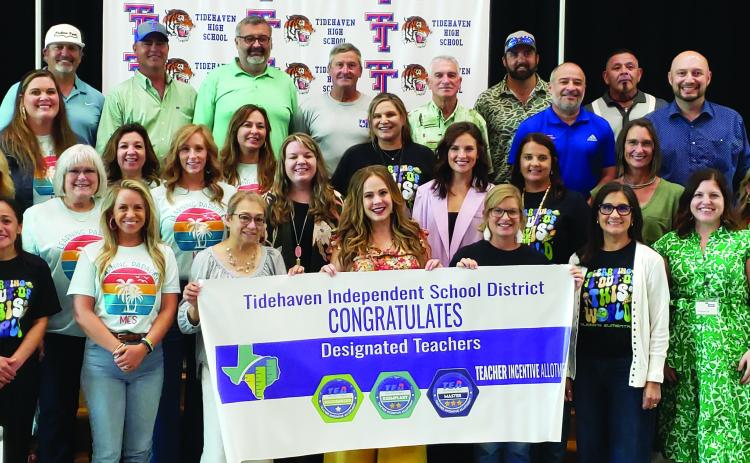 Sentinel Photo/Jessica Shepard Tidehaven ISD recognized 18 teachers with the "Teacher Incentive Allotment" program during the regular school board meeting on Monday, Aug. 12.