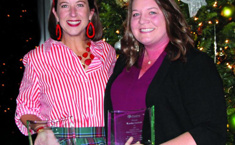 Sentinel photo by MaLinda Reddell Jessica Russell, George Holst Award, and Kandice Graham, Tiger Lane Award, winners