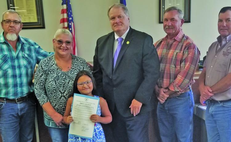 Sentinel Photo/Mike Reddell Matagorda County Commissioners Court proclaimed June as Myasthenia Gravis Awareness Month in Matagorda County at its meeting Monday, June 2..