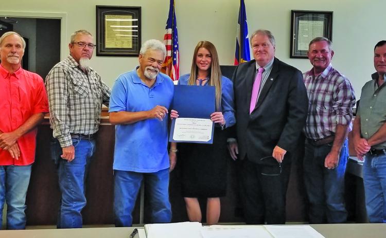 Courtesy Photo Commissioners Court accepted the 2024 Distinguished Service Award for the Matagorda County Historical Commission, which had two representatives present.