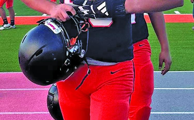 VVISD contributed photo Jacob Guzman in his Leopard uniform at a Van Vleck football game.