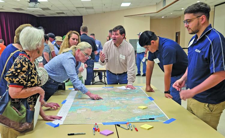 Sentinel photo/ Jessica Shepard About 100 Matagorda County residents attended the (TxDOT) “Bay City Relief Route Feasibility Study” last Thursday, Feb. 19.