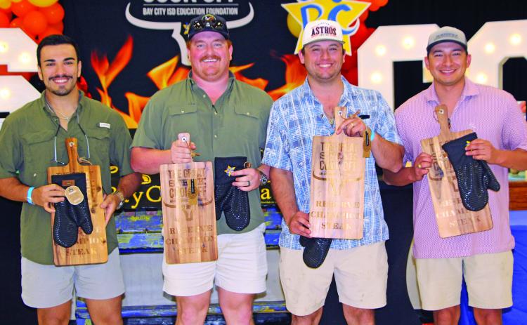 Sentinel Photo/Jessica Shepard Smoker’s Paradise cook team received “Reserve Champion Steak” recognition at BCISD Education Foundation’s Annual Great Steak Cook Off last Saturday.