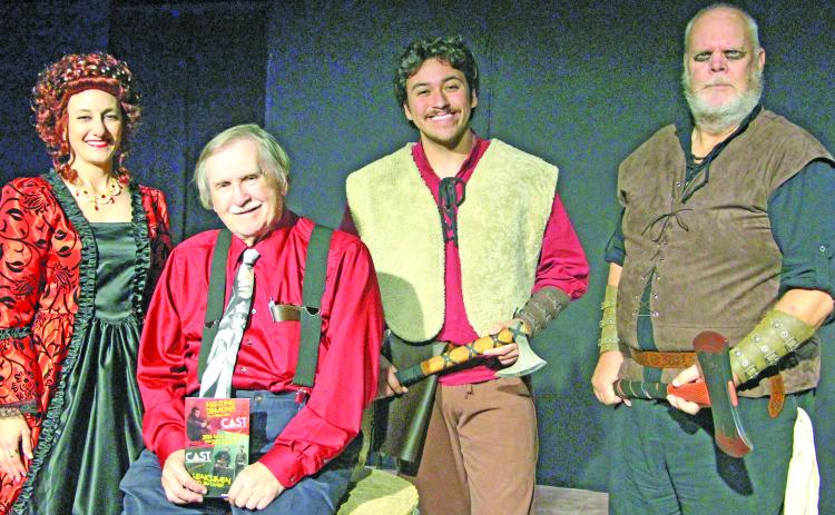 Sentinel Photo/Jessica Shepard Community Actors of South Texas (CAST) had a visit from "Henchmen" playwright Jim Danek, second from left, at the production's final show Saturday, March 7. Danek also stayed after the show for a Q&A session with CAST and audience members alike. Danek is shown with "Henchmen" actors Dr. Kara Cowart, Silas Robles, and Kevin Knox.