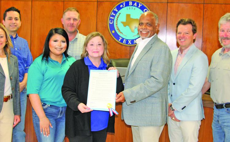 Sentinel Photo/Mike Reddell The City of Bay City proclaimed the Month of April 2026 as "Sexual Assault and Child Abuse Awareness Month, with members of Crisis Center of Matagorda and Wharton counties on March 24.