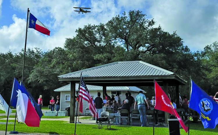 On Monday May 25th Hawley Cemetery held its annual Memorial Day Program. The weather was beautiful and there was a great turnout. During the Star Spangled Banner, those attending enjoyed a flyer by Flying V Aviation out of Louise. It was a special moment of the day.  Contributed photo