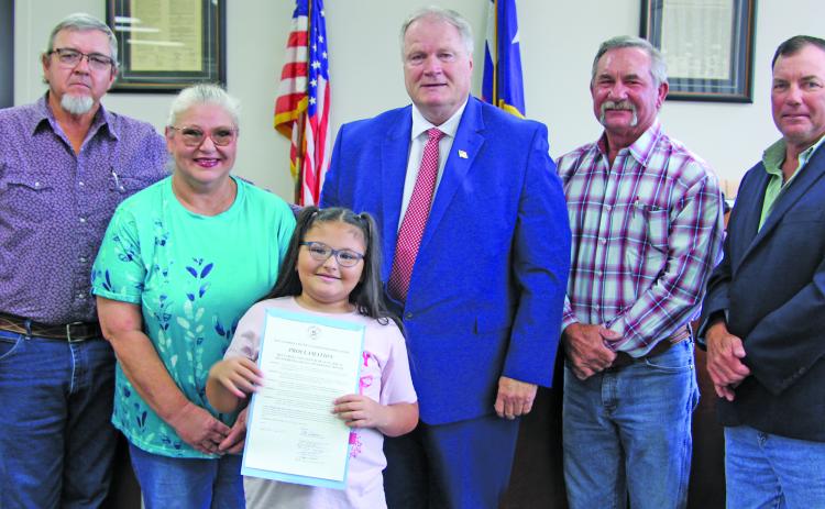 Matagorda County Commissioners Court declared the month of June 2026 as Myasthenia Gravis Awareness Month at the court’s regular meeting Monday. The disease causes weakness in the voluntary muscles of the body and affects individuals of all ages, genders and backgrounds.  Sentinel photo/Mike Reddell